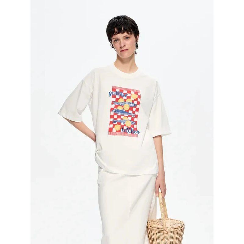 New Fashion T-shirt Fashion New Fashion Casual Loose round Neck Print Letter Cotton T-shirt Top