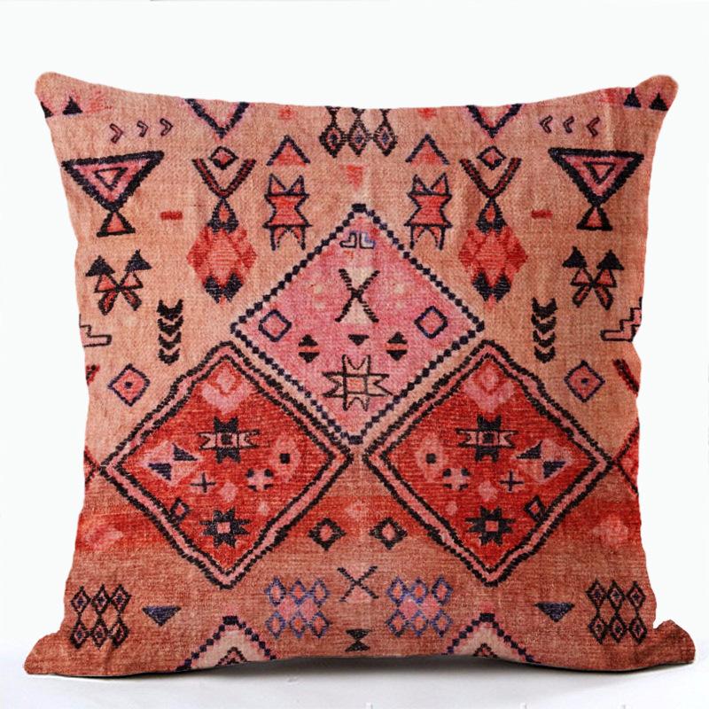 Böhmische Geometrische Muster Kissenbezug mit Kurzem Plüschdruck Wohnzimmer Sofa Dekoration Kissenbezug Kissenbezüge