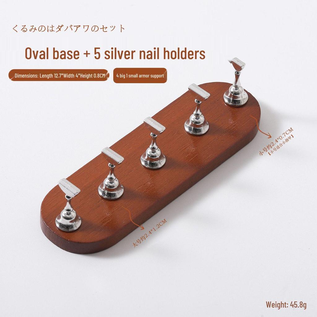 Minimalist Japanese Walnut Nail Practice Holder