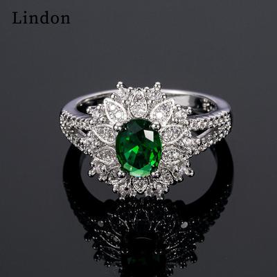 Lindon Classic Ring For Women With Round Shape Zircon Wedding Party Gift  Size 6-10