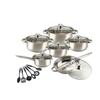 6x Pots and Pans Set Saucepan Sturdy Cookware for Indoor Camping Kitchen 12PCS Silver Handle