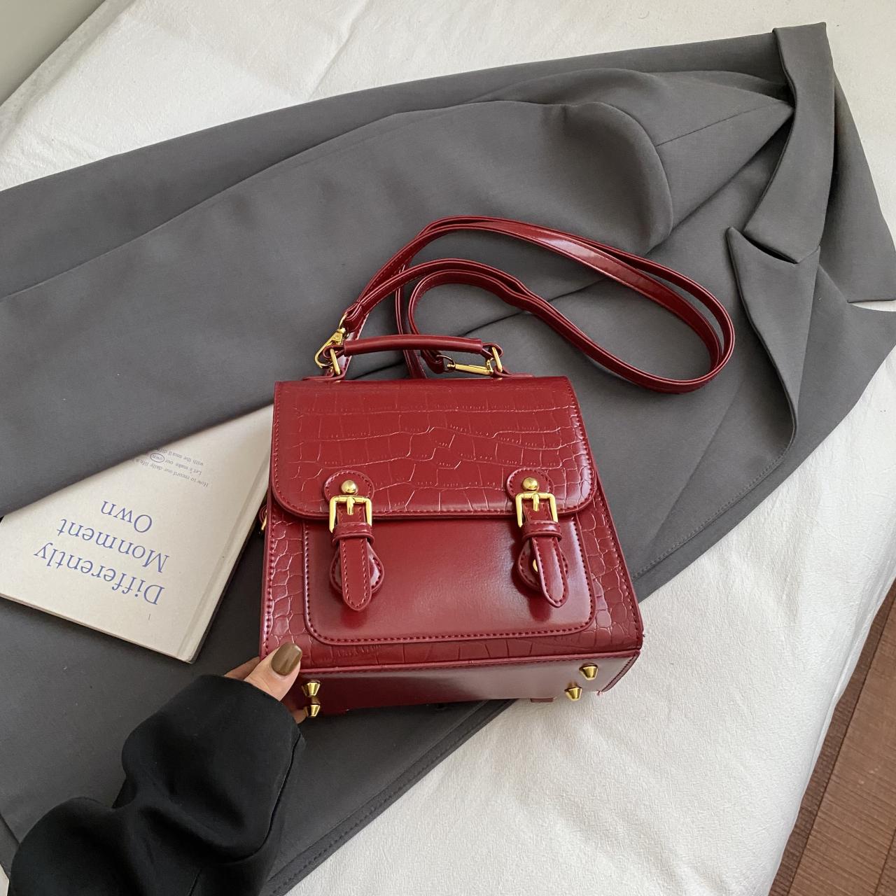

Original Japanese Style Uniform Bag Preppy Style PU Leather Messenger Bag For Students Vintage Shoulder Bag Flap Handbag Backbag 30cm))
