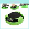 Vibrant Green Cat Toys Interactive With Running Mice And Handy Scratching Pad