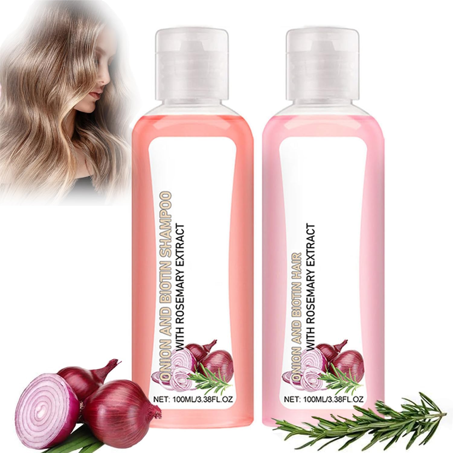 

Набор шампуня и кондиционера с луком, биотином и розмари, натуральный растительный уход за волосами, набор шампуня и средства для ухода с луком, розмари и биотином, лук, биотин