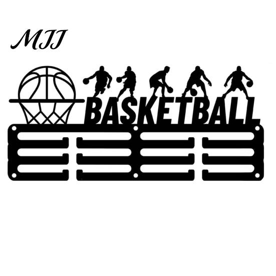 Wall Mounted Hooks for Daily Items Metal Basketball Medal Holder, Hanger Rack, Awards Display Rack Room Decor, Decorative Scarf And Belt 3 Lines