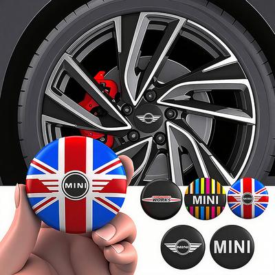 4 szt. Metalowe Naklejki 3D na Środkowe Końcówki Felg Samochodowych Dla MINI WORKS One Cooper JCW R60 R59 R58 R57 R56 R55 R53 R52 F55 F56 F54 F57 hsgql22 1r