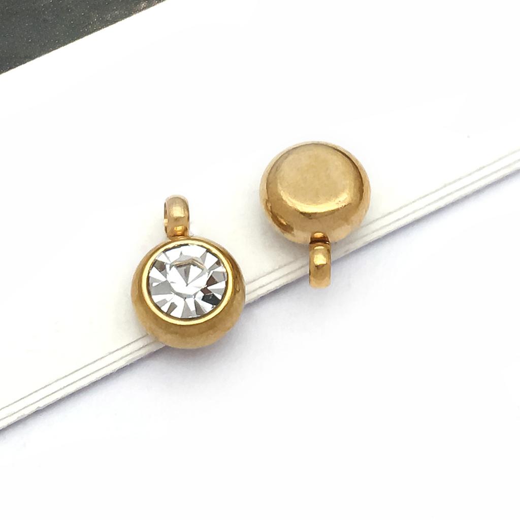 DIY alloy jewelry accessories inlaid with colored diamonds, twelve-star birthstone, birthstone, zodiac stone necklace, bracelet, small pendant.