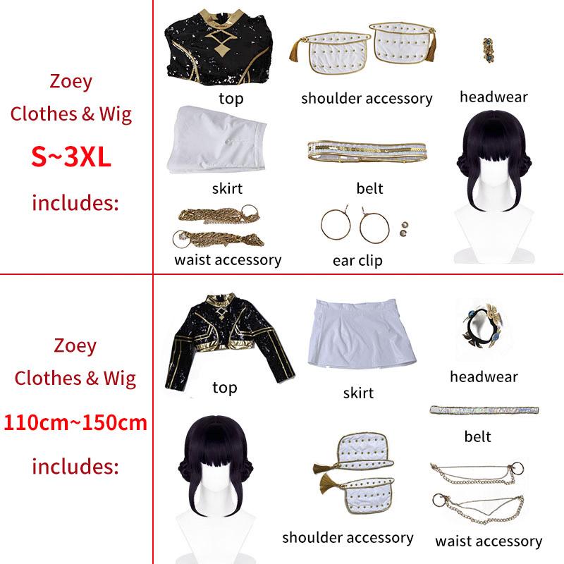 Demon Hunters Rumi Zoey Mira Cosplay Costume Wig Black Stage Performace Suits Kpop Idol Role Play Halloween Carnival Outfits