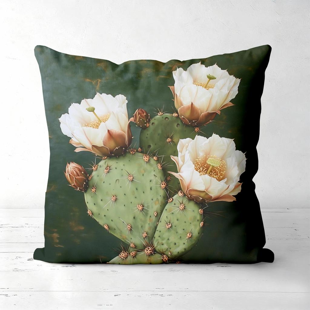 Cactus Flower Printed Throw Pillows for Home Decor Polyester Pillowcase, Sofa Decorative Cushion Cov Headboard Pillow