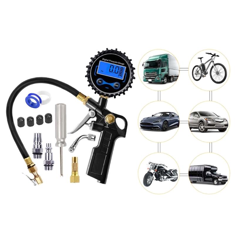 Tire Pressure Gauge, 200PSI Backlights Digital LCD Display Tire Gauges for Tire Pressure,Air Pressure Gauge for Car Bike