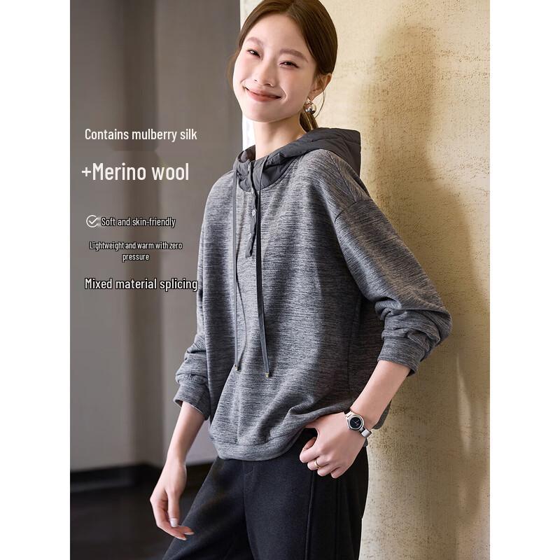 

Mohan Yimei Women s Retro Hooded Patchwork Sweatshirt M