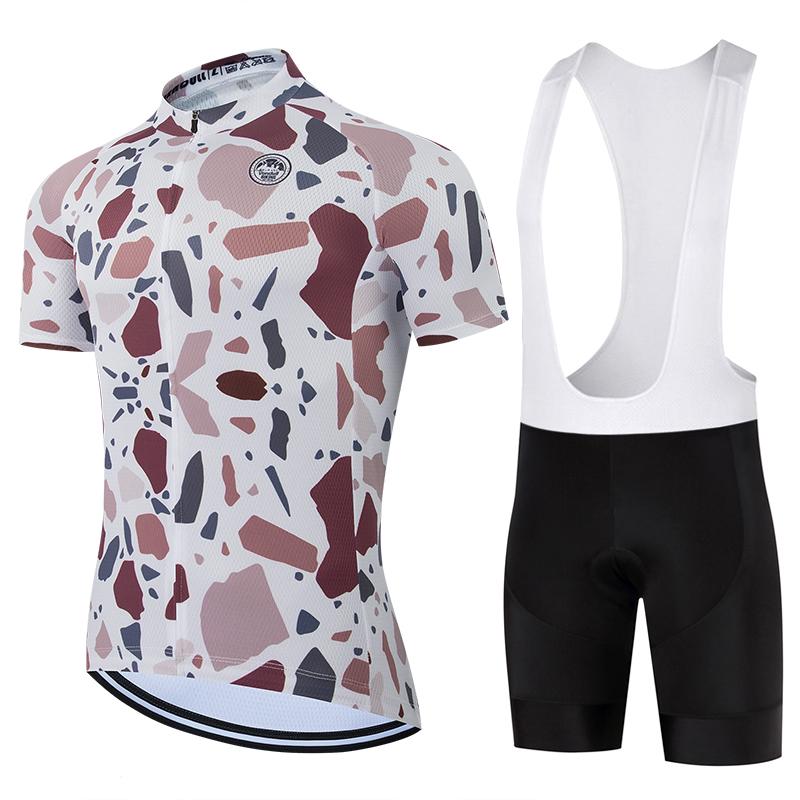 Men's Sportswear MTB Cycling Bib Shorts Kit Bike Clothes Summer Breathable Bicycle Clothing Maillot Summer Breathable Cycling Suit Set
