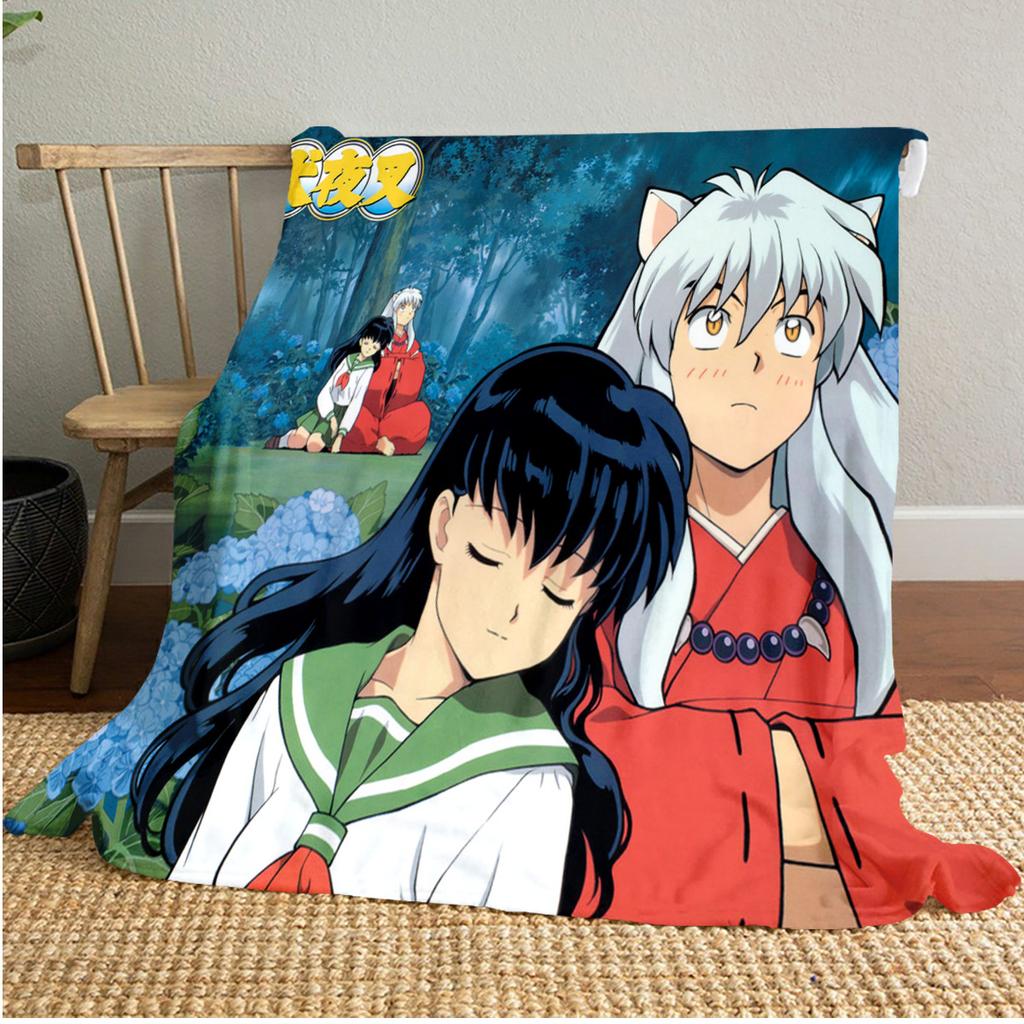 Inuyasha Plush Blanket Soft Comfortable All Seasons blanket Sofa Office Naps blanket Outdoor Travel throw Perfect Gift