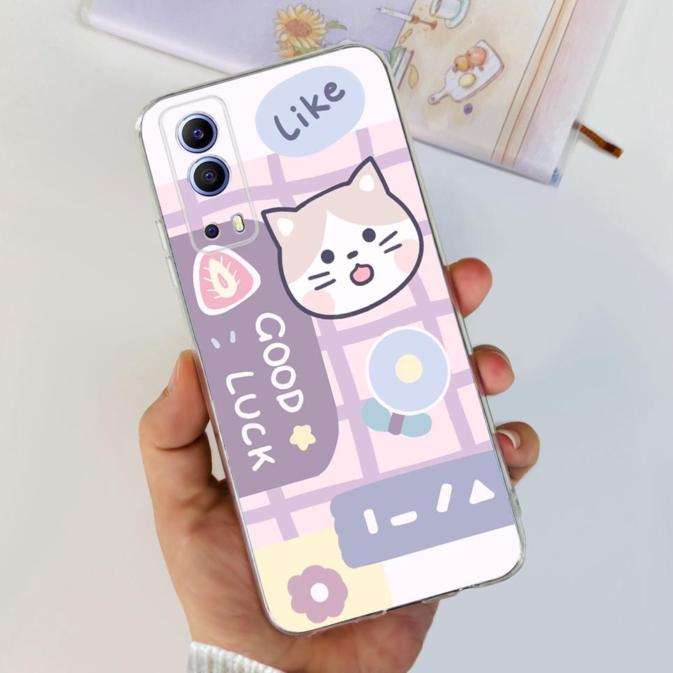 Für Vivo Y72 5G Y52 5G Y75s 5G Handy Maske Rückseite 2024 Neue Mode Stilvoll Klares Muster Hüllen Für Vivo V2041 2053 Weiche Hülle
