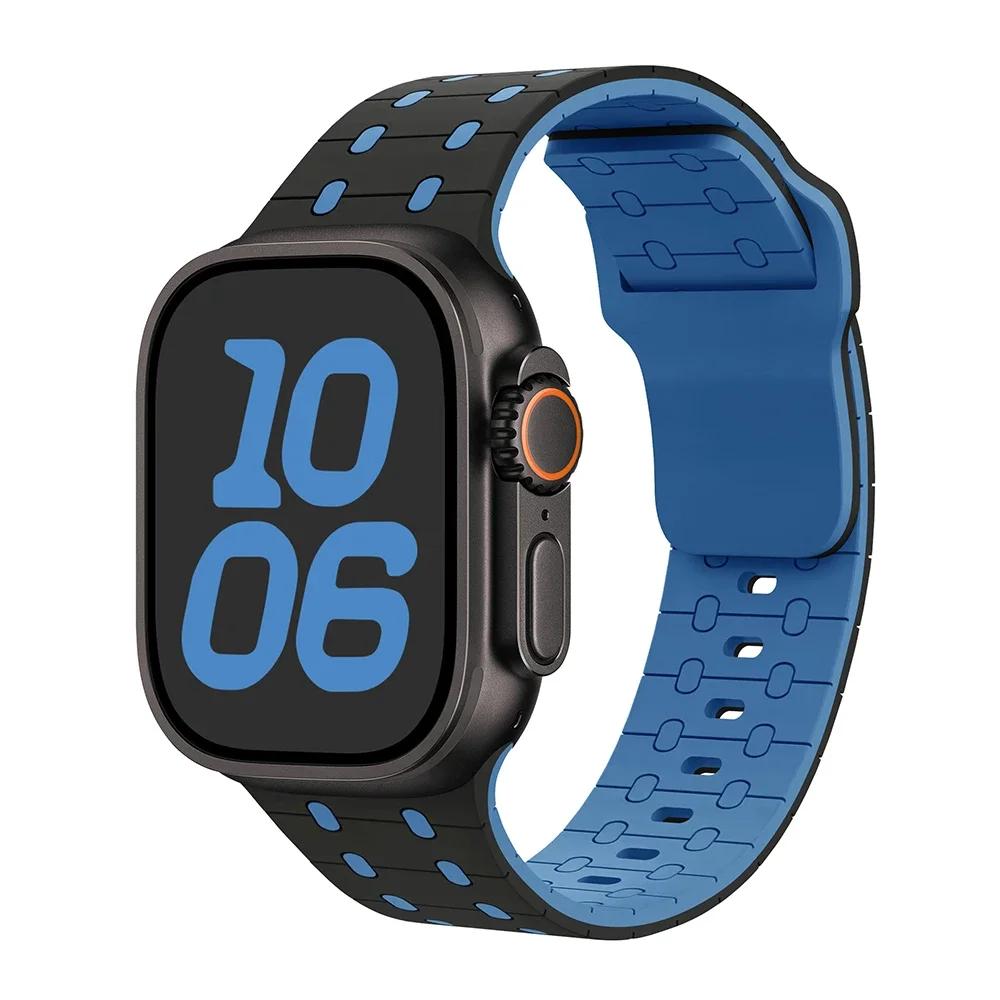 Magnetic Silicone Bracelet For Apple Watch ultra 2 Band 49mm 45mm 44mm 40mm 42mm 46mm 41mm 38mm Strap IWatch Series 10 SE 9 8 7