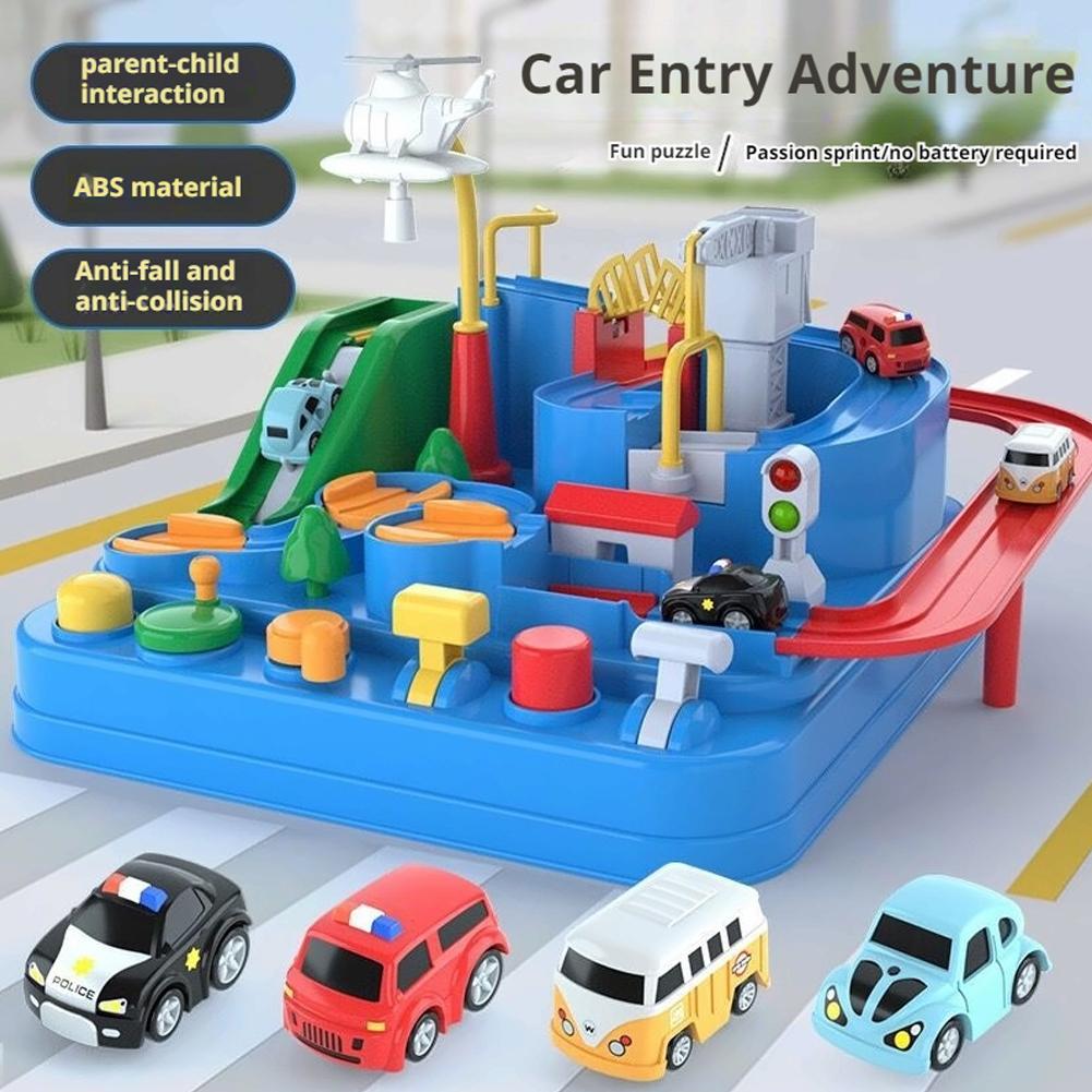 Electric Track Parking Building Car Toy Racing Rail Car Train Track Toy for Children Gifts Mechanical Adventure Brain Table Game