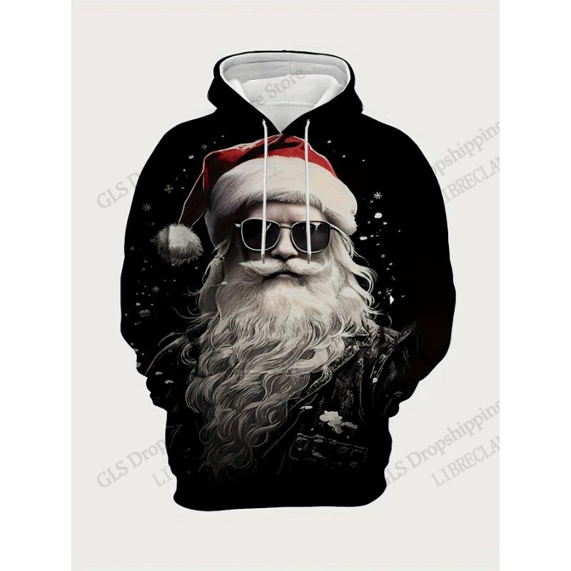 Funny Santa Claus 3d Print Hoodie Men Women Fashion Christmas Hoodies Sweatshit Elk Coats Women Sweats Womens Clothing Oversized