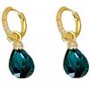 Summer Blue Teardrop Crystal Earrings Elegant Fashion Ear Accessories for Women Stylish Party Jewelry