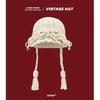 Fashion Handwoven Hollow Baotou Hat Women'S Crochet Ethnic Style Tassel Ear Protector Strap Sleeve Knitted Hat
