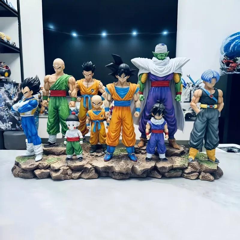9pcs Dragon Ball Z Infinite Z Warrior Set GK Figures Goku Gohan Vegeta Piccolo Torankusu Trendy Toy Model Statue Decoration Gift