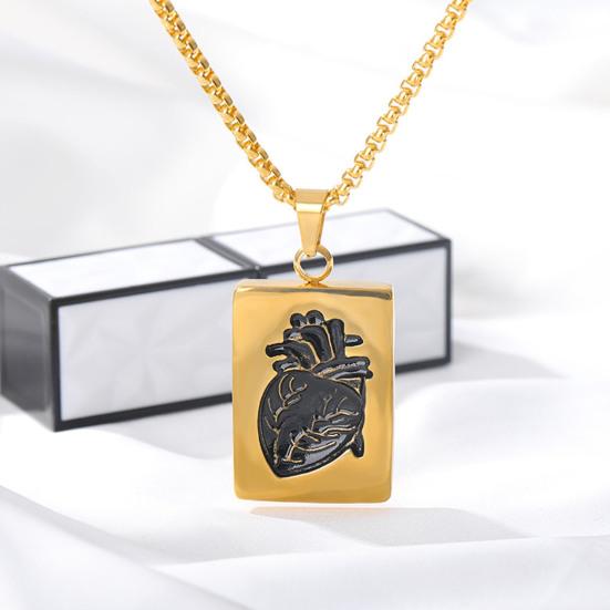 2Pcs Heart Charm Couple Necklace Love Keepsake Necklace Hypoallergenic Heart Necklace Gift for Anniversary Valentine's Day