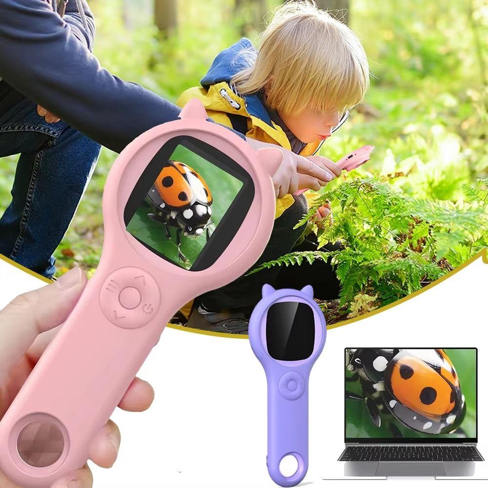 HD Handheld Digital Microscope 2 Inch IPS Screen Mini Portable Microscope  Insect Magnifier