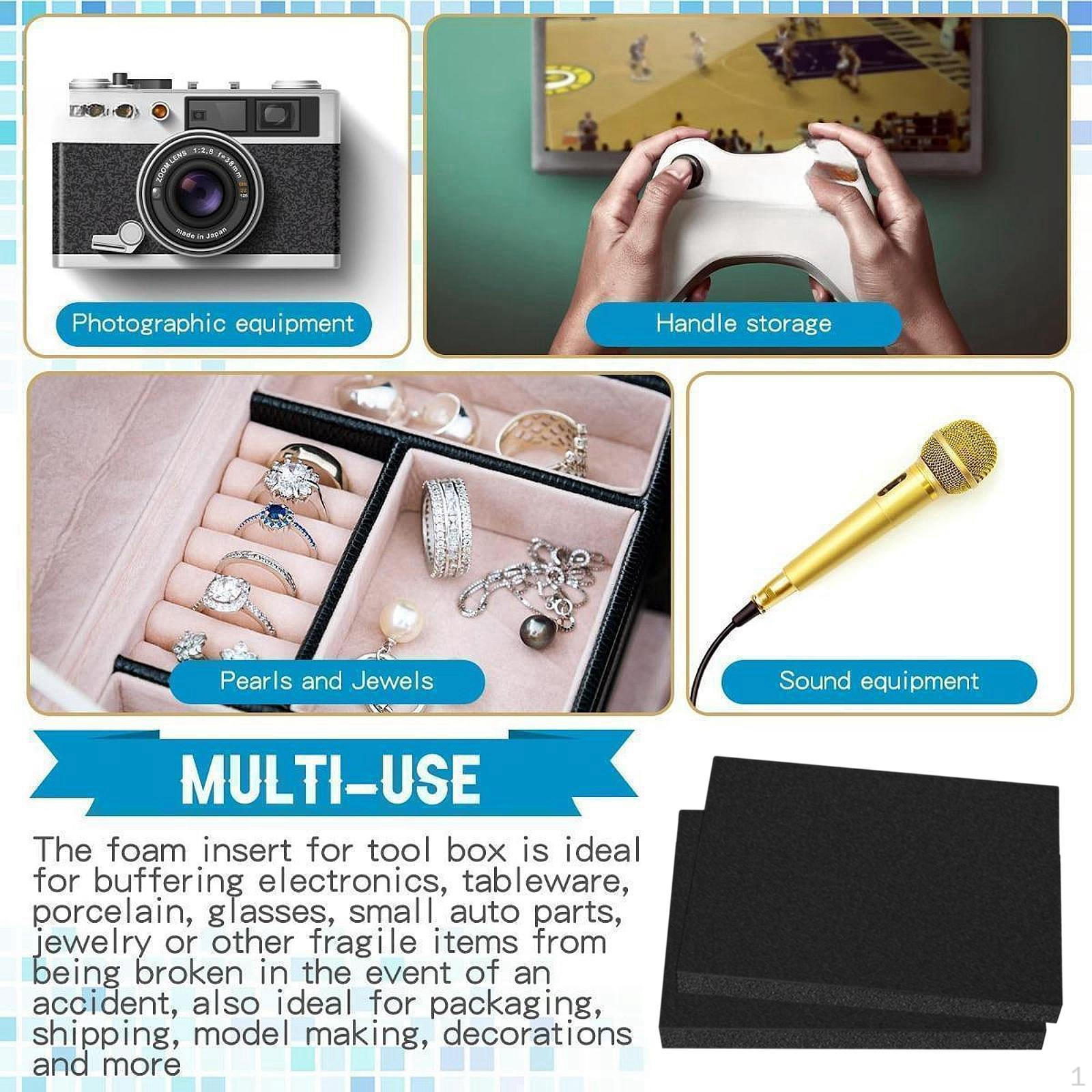 

2 шт. Разрезаемые вставки из пеноматериала EPE, упаковочные прокладки для кухонных принадлежностей, мягкая амортизация 40x30x5cm