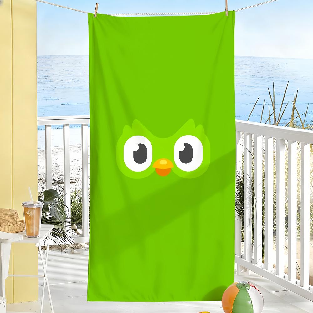 Asciugamano D-Duolingo-Study Cartone Animato Carino Morbido Regalo Piscina Per Viaggio Palestra Doccia Campeggio Asciugatura Rapida Sportivo Grandi Asciugamani da Spiaggia