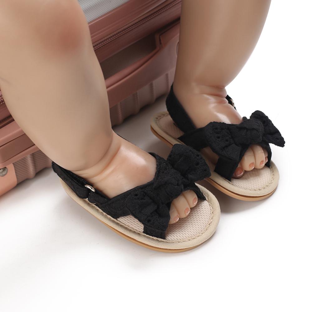 

Сандалии с бантом для маленьких девочек, повседневная пляжная обувь, Нескользящая обувь для новорожденных и малышей, обувь для первых прогулок, От 0 до 18 месяцев 3/L