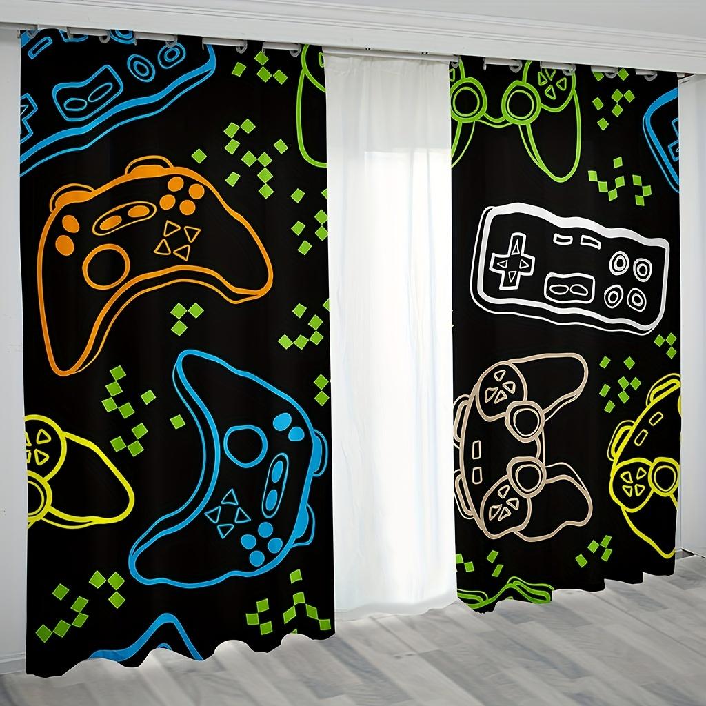Cartoon Game Switch Controller Window Curtains Blinds For Living Room Kid's Bedroom Bathroom Kicthen Office Door Home Decor2Pcs