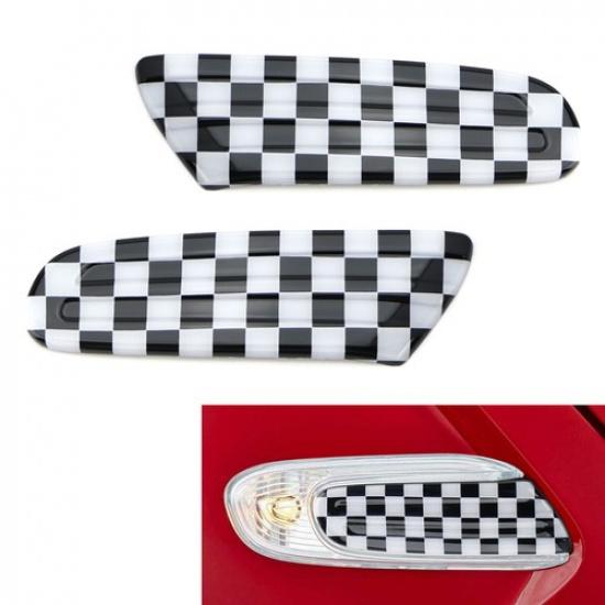 Black Checkerboard Style Side Marker Lamp Scuttle ert For MINI F55 F56 F57