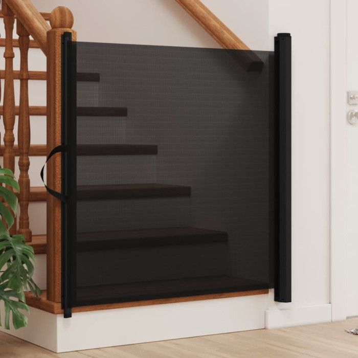 Porte rétractable pour animaux de compagnie noir 82,5x125 cm