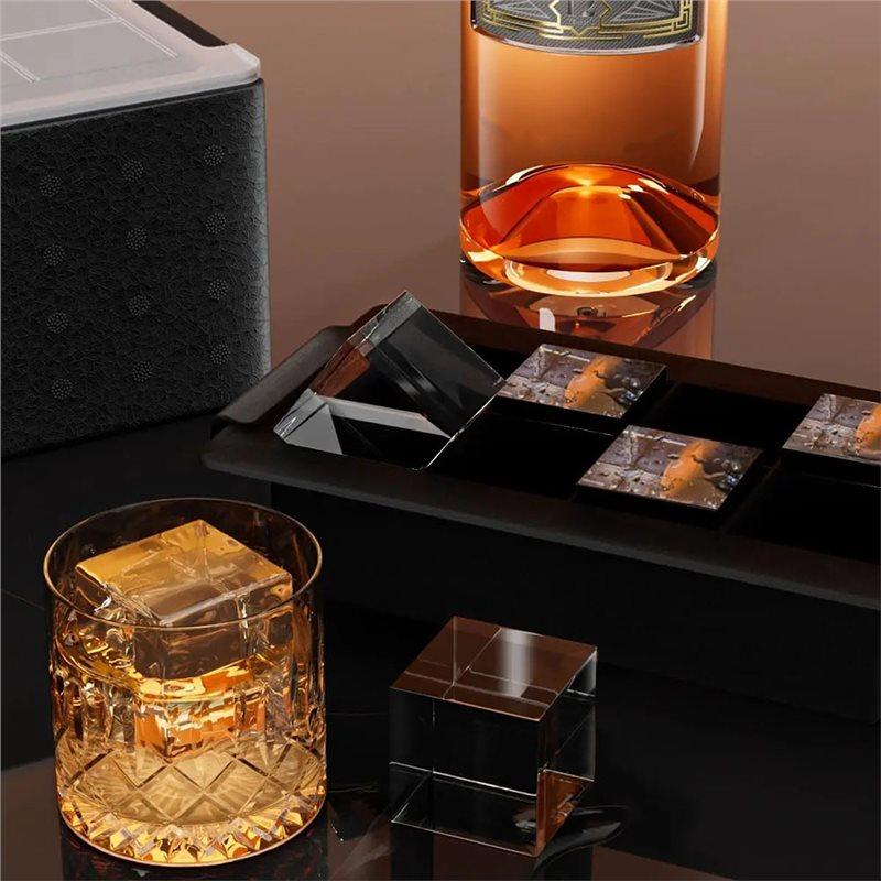 ABUL-Für Bourbon Für Whiskey Klare Eiswürfelform-2 Zoll-Quadratischer Eiswürfelbereiter Für Old Fashioned Whisky