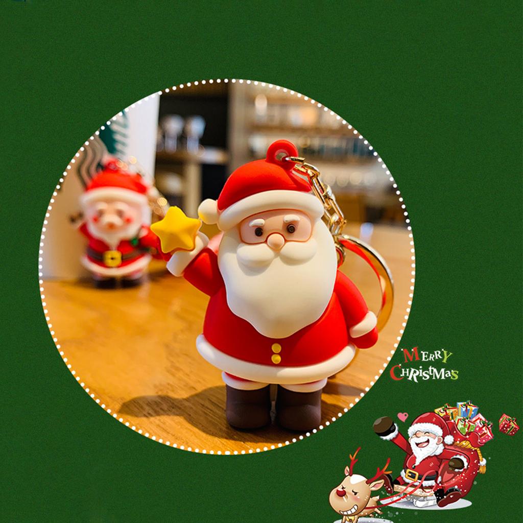 Llavero navideño con colgante de Papá Noel, llavero de Metal, adorno navideño, llavero para arte DIY