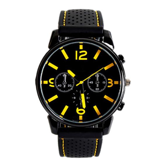 Men Fashion Numeral Dial Silicone Band Sport Analog Quartz Wrist Watch