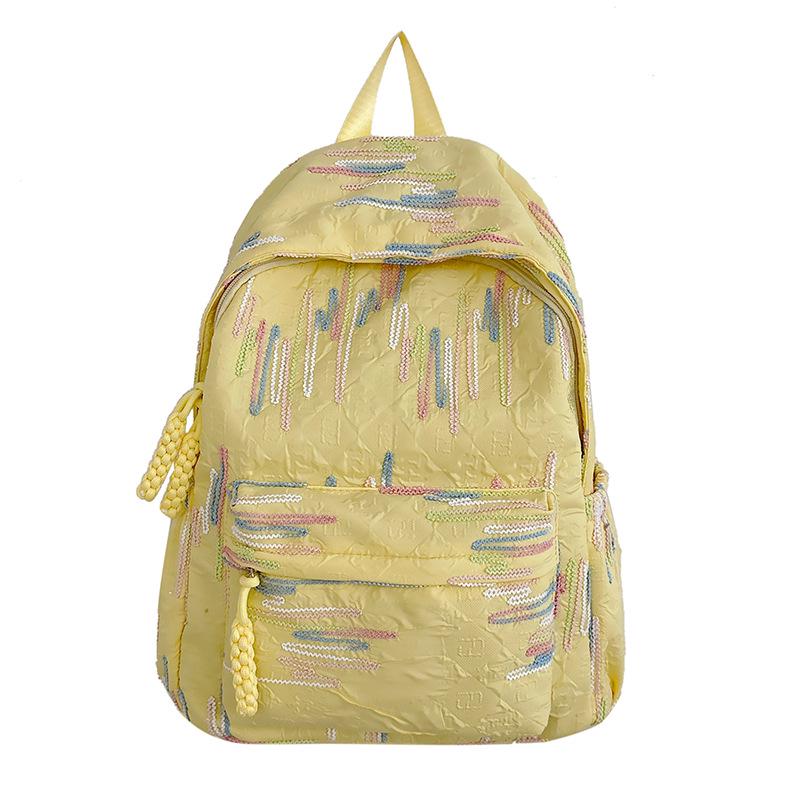 High-value Soft Girl Japanese-Style Cute Striped Backpack for Students, Large Capacity and Versatile.