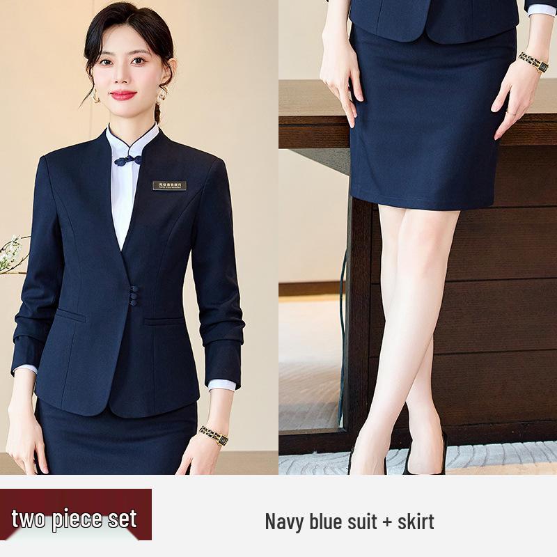 High-End Women's Workwear Set: Business Suit, Hotel Reception, Flight Attendant, Beauty Salon Uniform