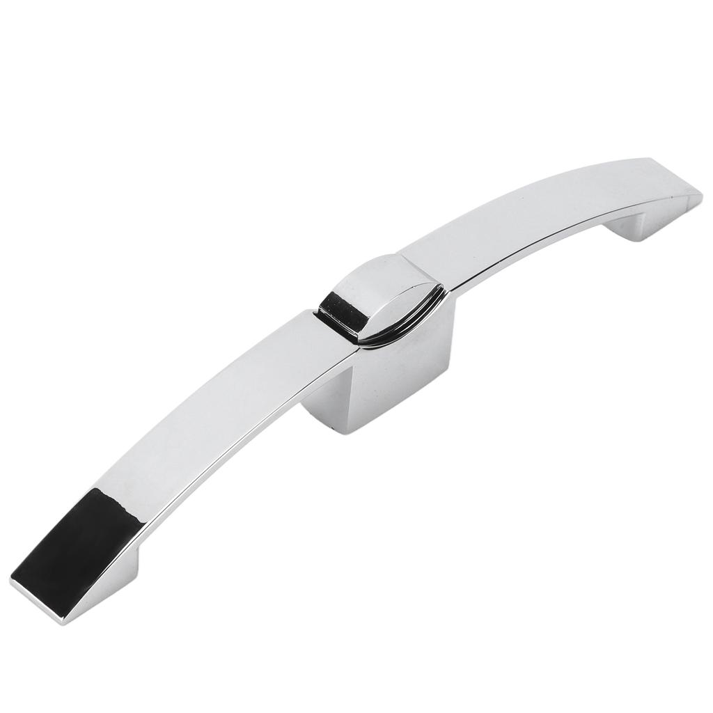 RV Push Button Pull Handle Latch Lock Arc Shape Glossy Silver for Caravan Truck Camper