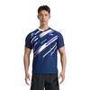 Li Ning Badminton Series Quick-Dry Striped Simple Logo Short Sleeve T-Shirt Unisex Tops Deep-Navy AAYV033-1