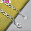 925 Sterling Silver Tree Heart Chain Bracelet Jewelry