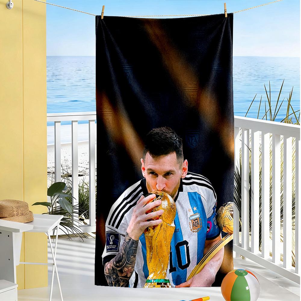 Messi Beach Towel Super Soft & Absorbent Comfortable Lightweight Perfect for Traveling Yoga Camping and Swimming