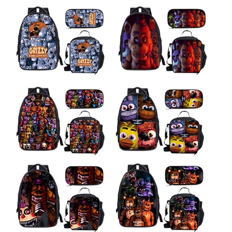Five Nights At Freddy's Children's Backpack Set Durable Polyester Fabric Spacious 20-35l Capacity