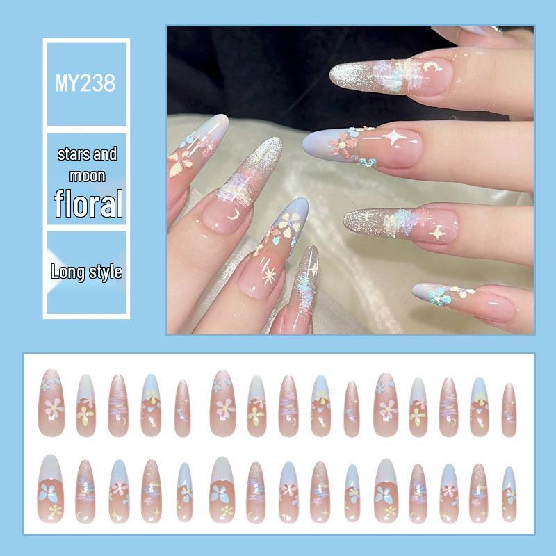 Chasing Light Cat's Eye Crystal Nails: Handmade, Detachable, Flash Diamond Design for Trendy, Stylish Looks.