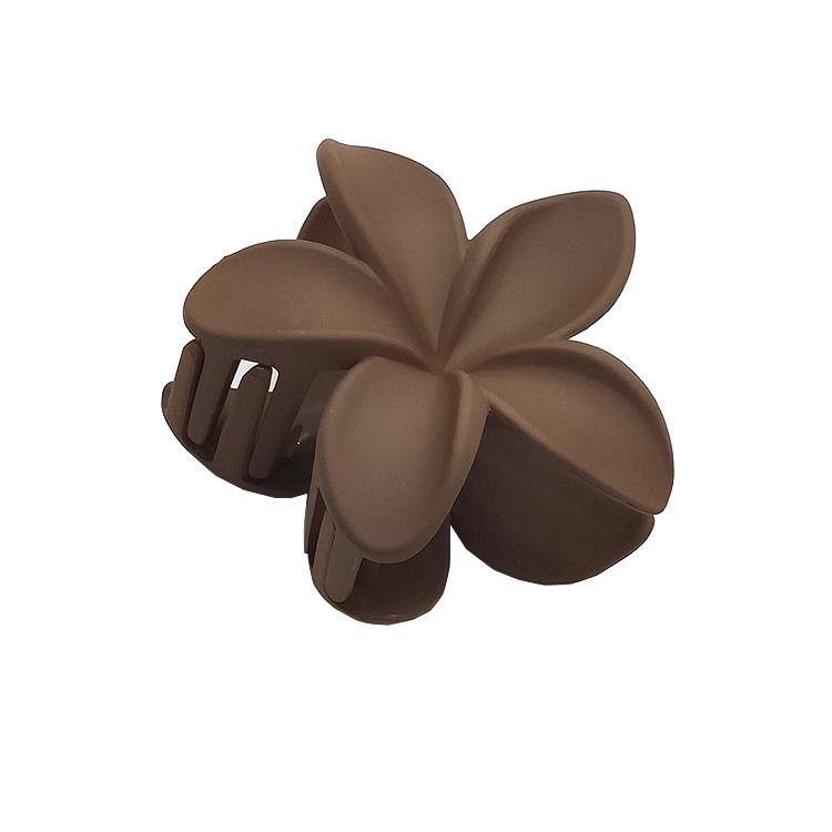Matte Flower Hair Claw: Five-Petal Clip for Updo & Ponytail