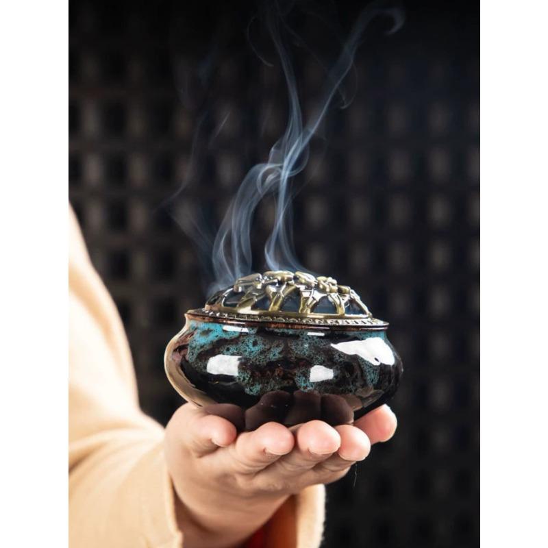 

1pc Porcelain Incense Burner, Creative Hollow Out Incense Holder
