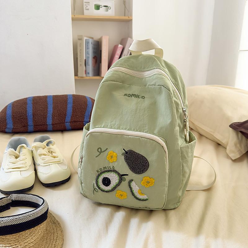 Pattern Printed Embroidery Nylon Small Backpack For School And Weekend Travel