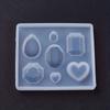 1pcs DIY Pendant Silicone Mold, Resin Casting Mold for UV Resin, Epoxy Resin Jewelry Making, Heart & Oval & Teardrop & Octagon,
