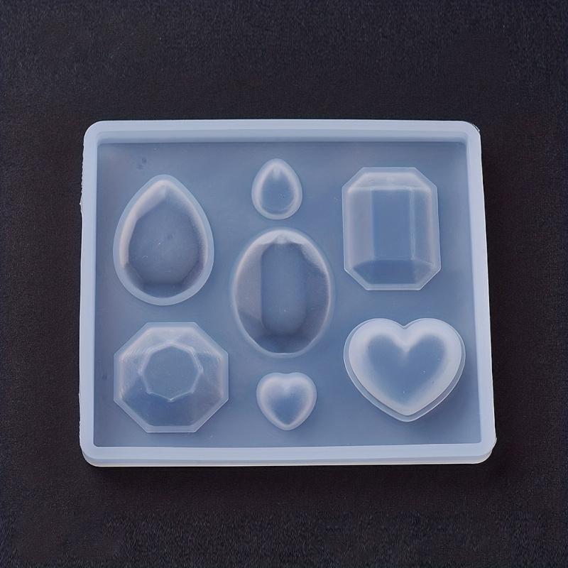 1pcs DIY Pendant Silicone Mold, Resin Casting Mold for UV Resin, Epoxy Resin Jewelry Making, Heart & Oval & Teardrop & Octagon,
