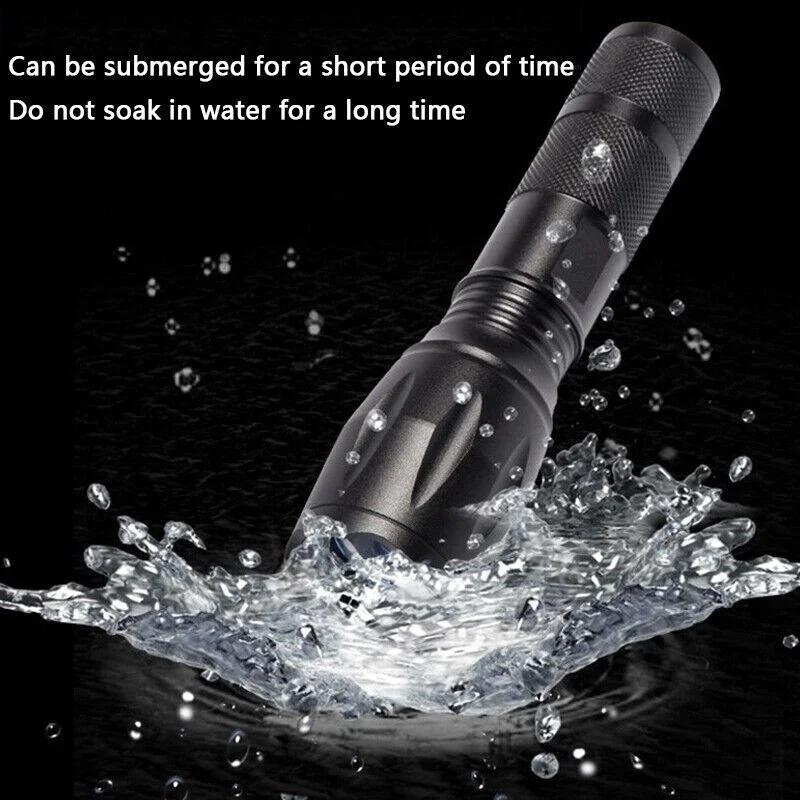 Portable Dual Light UV Flashlight Type-C Rechargeable Ultraviolet Torch Zoom Lantern Fluorescent Agent Detection Lighting Lamp