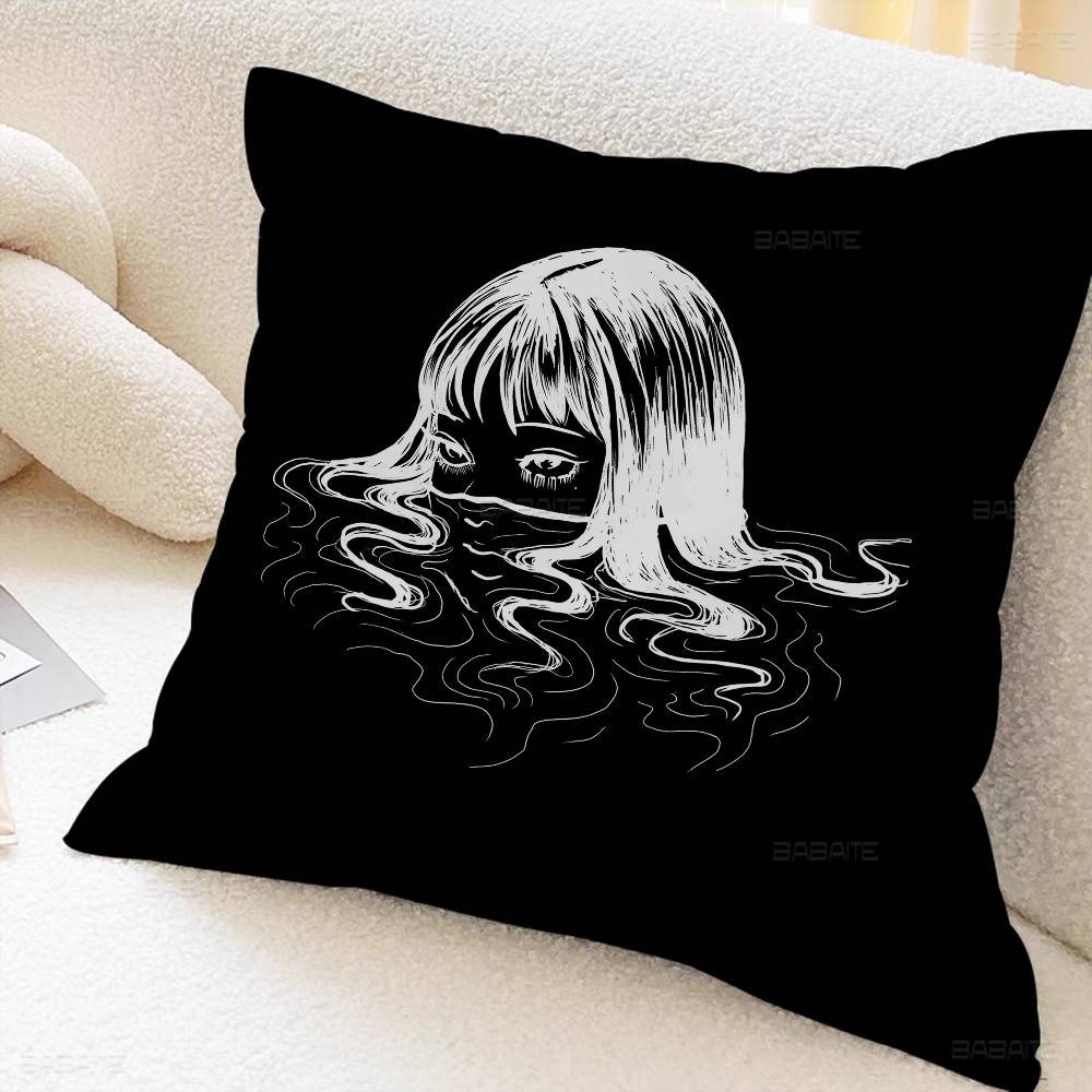 Junji Ito Kawakami Tomie Cushion Cover Polyester Sofa Cushions Decorative Throw Pillows Home Decoration Pillowcover